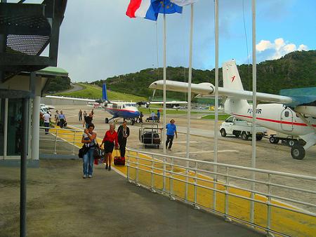 Winair Twin Otters in St. Barths on the Airport ramp